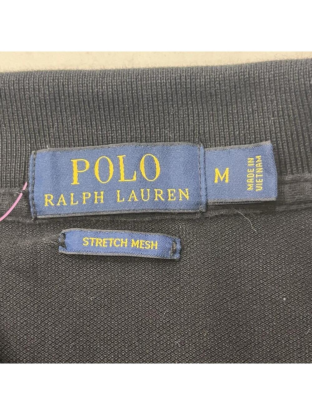 Polo Ralph Lauren Black Polo Shirt Men’s Medium Classic Fit Pony Logo Preppy - Picture 7 of 8
